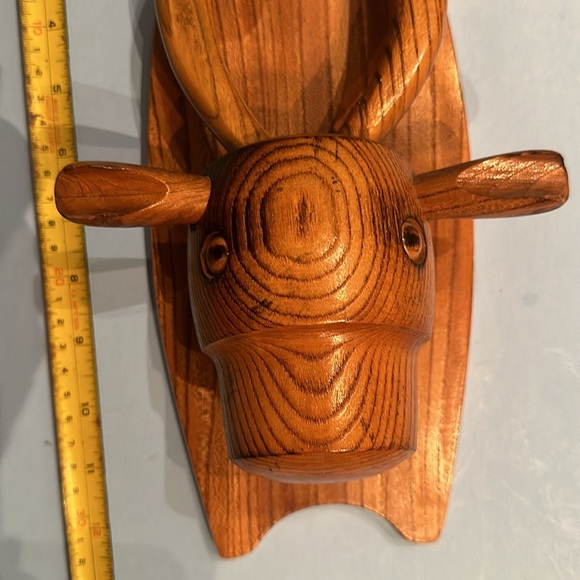 Wall hanging  decorative shoe brush, withwooden cow horns - Picture 6 of 7